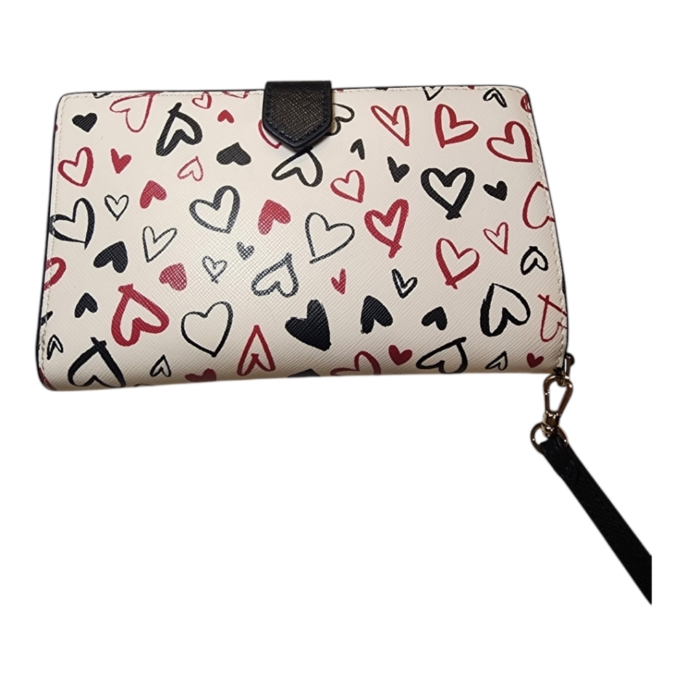 kate spade NWT Scribble Hearts Phone Wallet Wristlet Purse Holiday - Picture 4 of 16